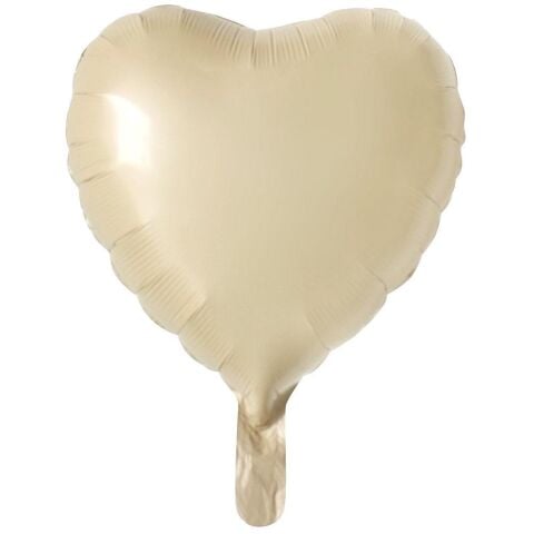 18 Inc Kalp Bej Renk Folyo Balon 11494 Min