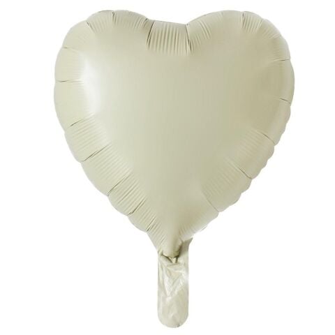 18 Inc Kalp Krem Renk Folyo Balon 11496 Min