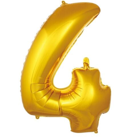 4 Rakam 34 Inc Gold Renk Balon 76 Cm 2691 Min