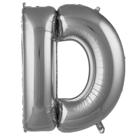 D Harf 34 Inc Gumus Renk Balon 76 Cm 2647 Min