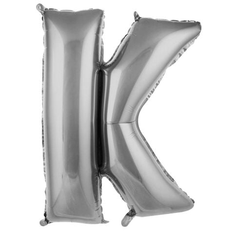 K Harf 34 Inc Gumus Renk Balon 76 Cm 2659 Min