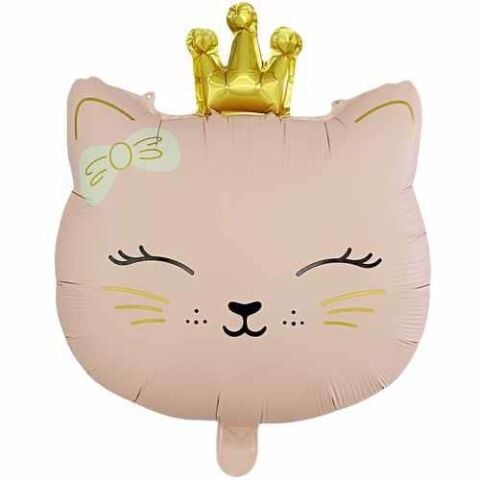Kedi Kafa Pembe Renk Folyo Balon 12107 Min