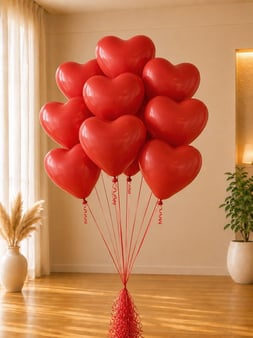 Kalp Balon Kirmizi Lateks 25li Duz Ren