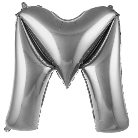 M Harf 34 Inc Gumus Renk Balon 76 Cm 2663 Min