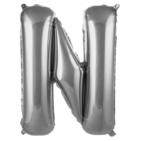N Harf 34 Inc Gumus Renk Balon 76 Cm 2665 Min