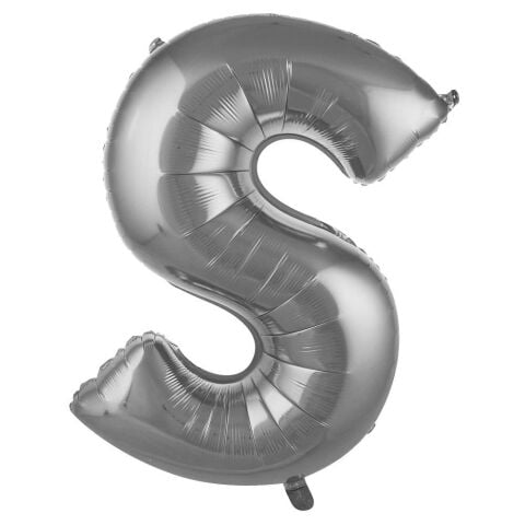 S Harf 34 Inc Gumus Renk Balon 76 Cm 2673 Min