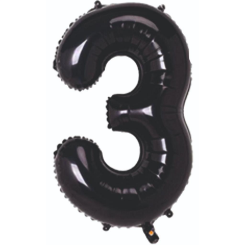 3 Rakam 34 Inc Siyah Renk Balon 76 Cm 8474 Min