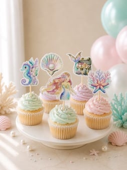 Deniz Kizi Temali Cupcake Kurdan Dogum