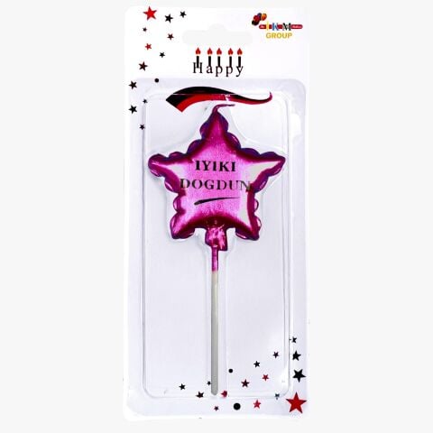 Iyiki Dogdun Yildiz Pembe Mum 11668 Min