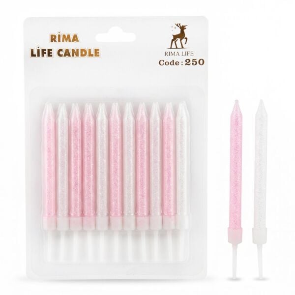 Mum Ithal 10 Cm No 250 Simli Pembe Beyaz 2508 Min