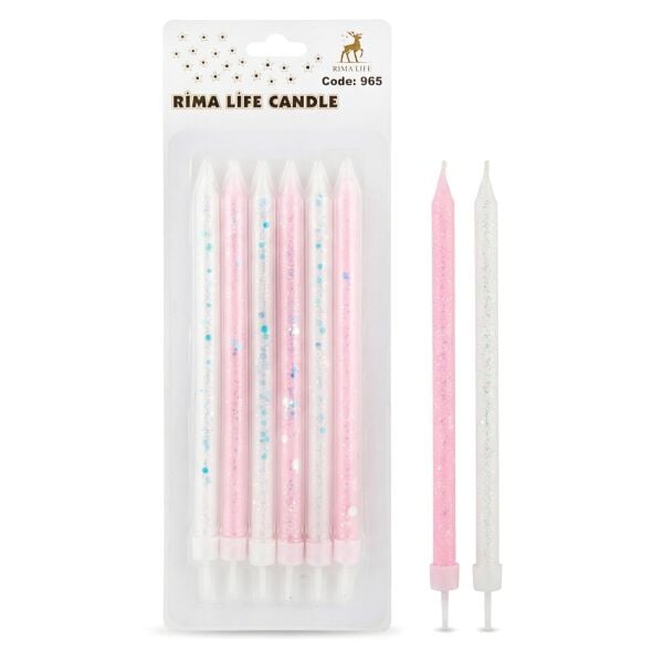 Mum Ithal 15 Cm No 965 Simli Pembe Beyaz 2493 Min