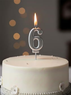 Rakam Mum Gumus No6 Dogum Gunu Mumlari 3 677e