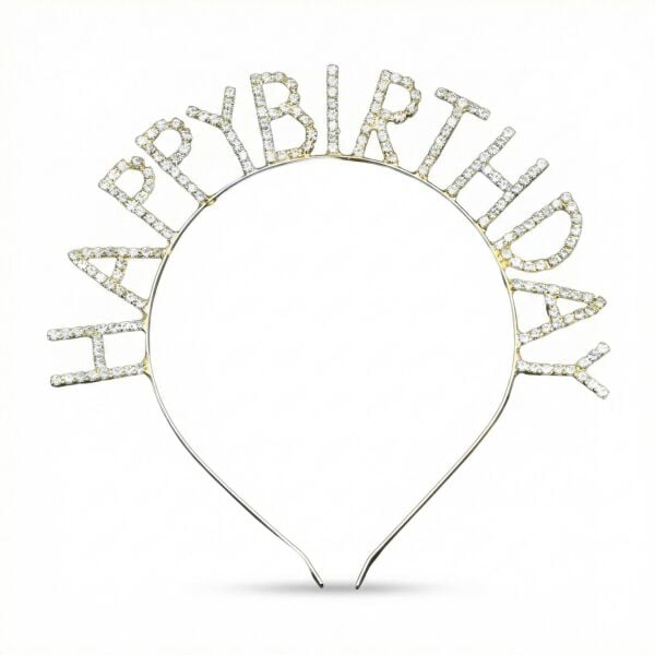 Tac Tasli Metal Happy Birthday Gumus Yeni 2875 Min